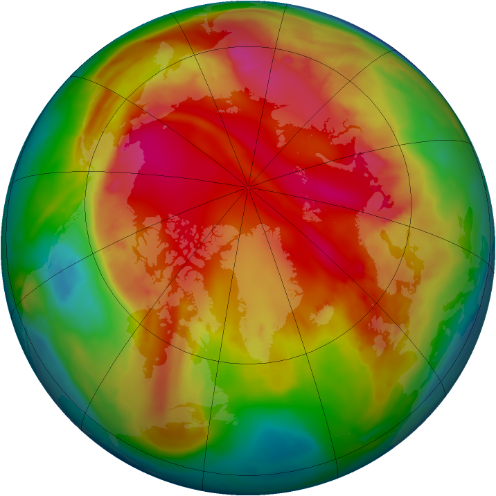 Arctic ozone map for 05 February 2009